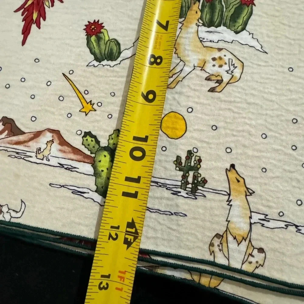 VTG Southwestern Christmas Coyote Placemats Set of 3 Native American Cactus 90s - Picture 14 of 15